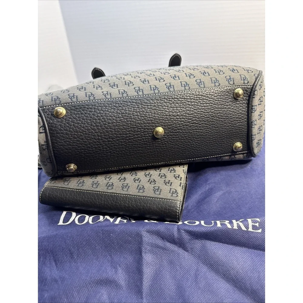 Authentic Dooney & Bourke Signature Monogram 2pc Satchel & Wallet Set